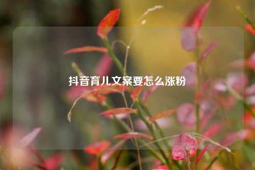 抖音育儿文案要怎么涨粉