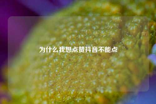 为什么我想点赞抖音不能点